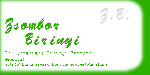 zsombor birinyi business card